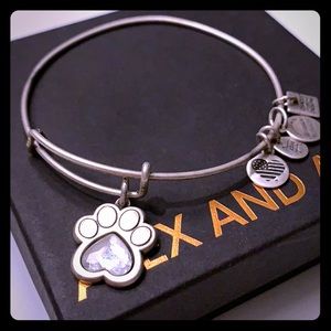Alex and Ani dog paw with gem bangle bracelet